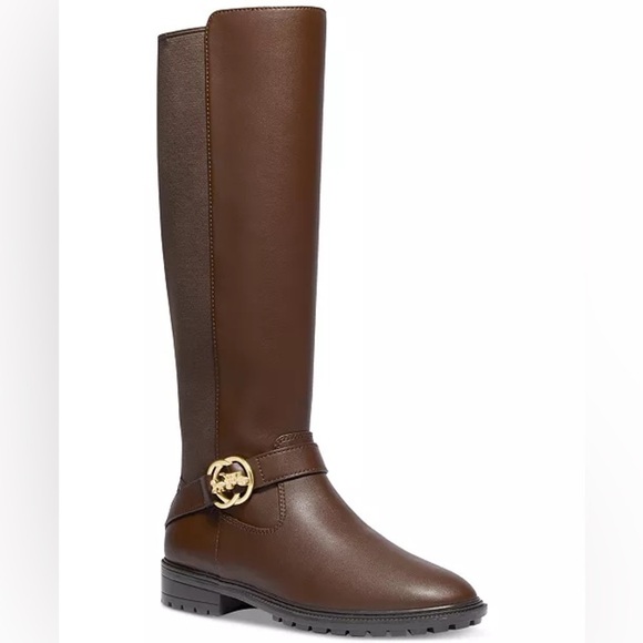 Coach Women's FarrahLogo Buckle Riding Boots NWT 6.5 - Picture 1 of 11
